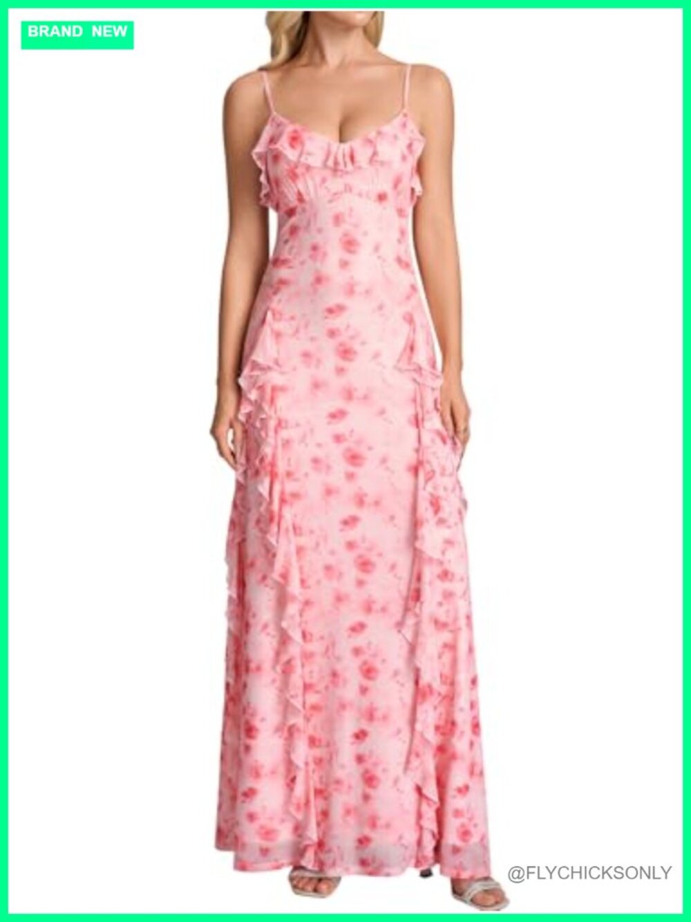 Parthea Floral Ruffle Maxi Dress Sweetheart A-Line Summer